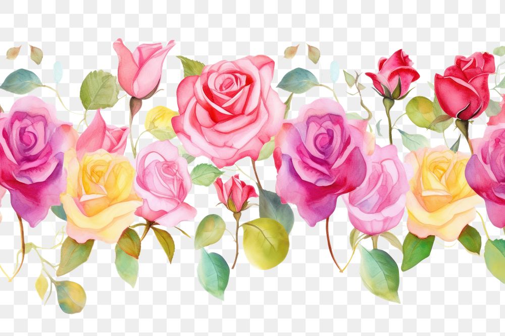 PNG Pink roses pattern flower plant.