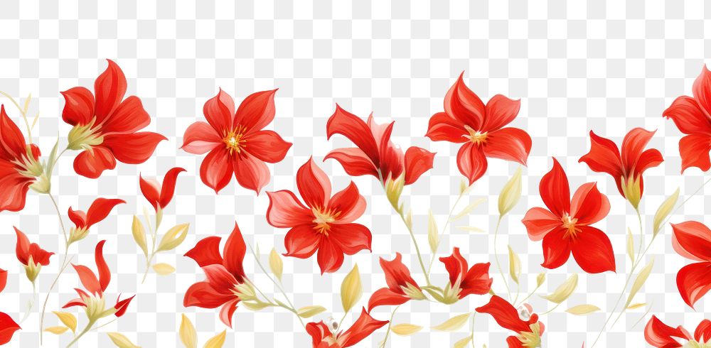 PNG Red flowers backgrounds pattern petal.