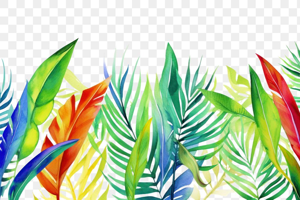 PNG Tropical leaves backgrounds pattern nature.
