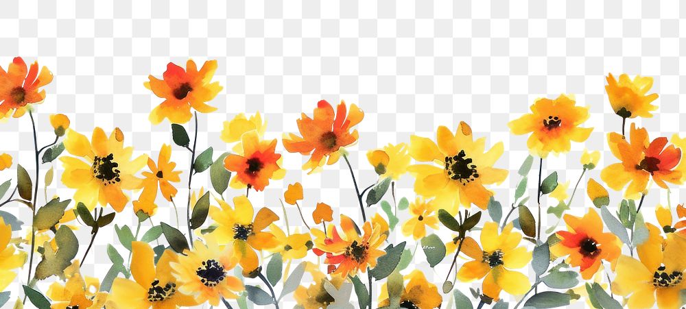PNG Yellow flowers backgrounds pattern nature.