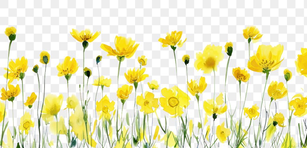 PNG Yellow flowers backgrounds daffodil outdoors.