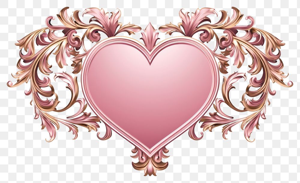 PNG  Pink heart ornament frame jewelry pattern celebration. AI generated Image by rawpixel.