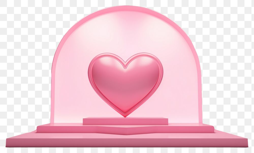 PNG  Pink simple heart architecture decoration absence. AI generated Image by rawpixel.