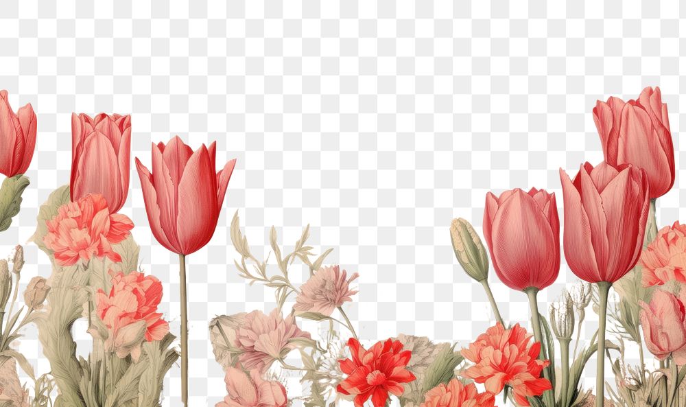 PNG  Tulip border backgrounds flower plant