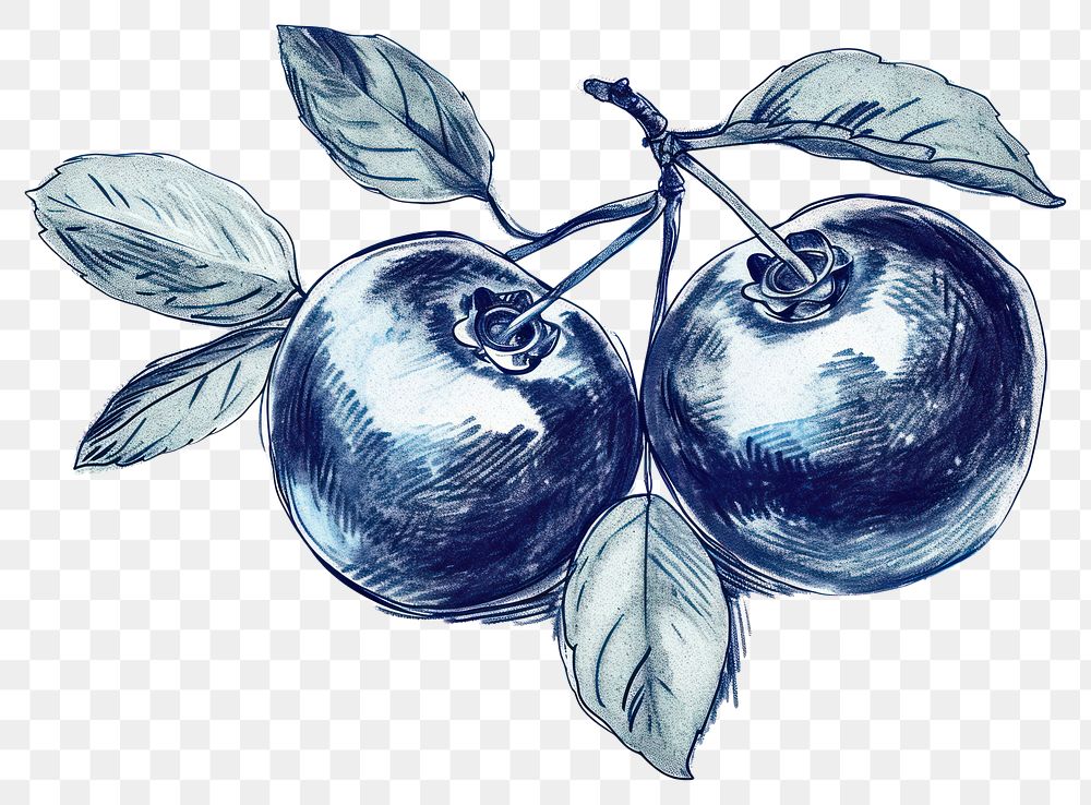 PNG  Antique of blueberry drawing sketch fruit.