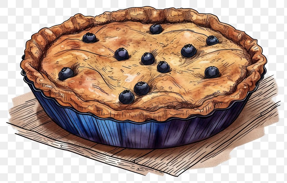 PNG  Antique of pie blueberry dessert fruit.