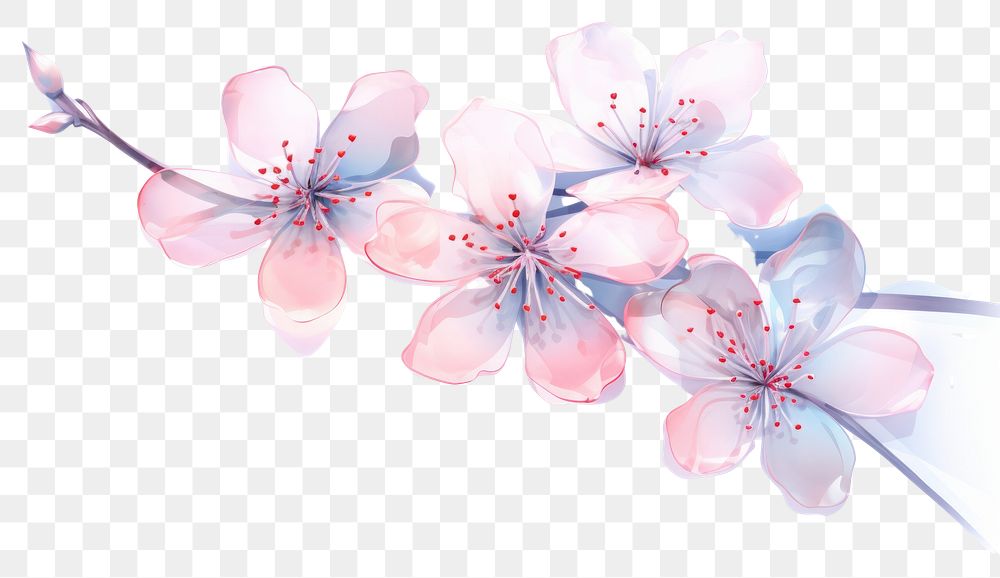 PNG Cherry blossom flower plant white background cherry blossom.