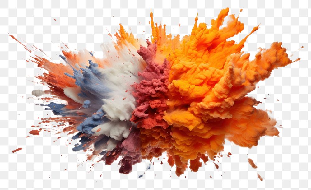 PNG  Explosion abstract painting white background.