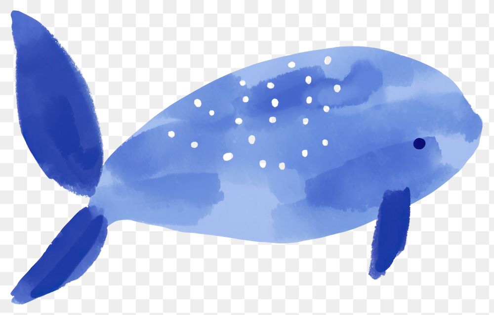PNG  Hand drawn a whale in kid illustration book style animal nature fish.