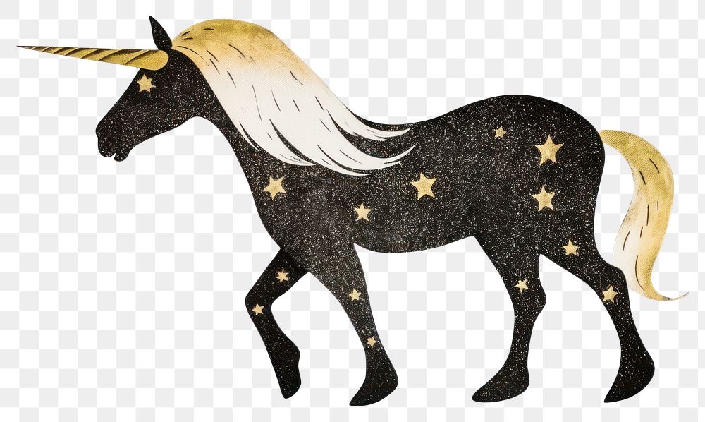 PNG  Unicorn shape ripped paper animal mammal horse.