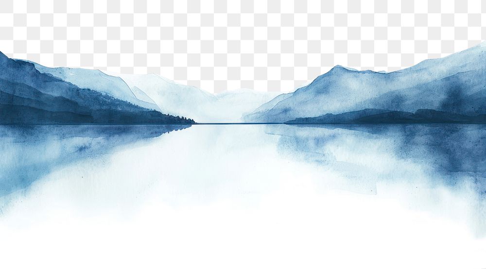 PNG  Lake nature landscape panoramic.