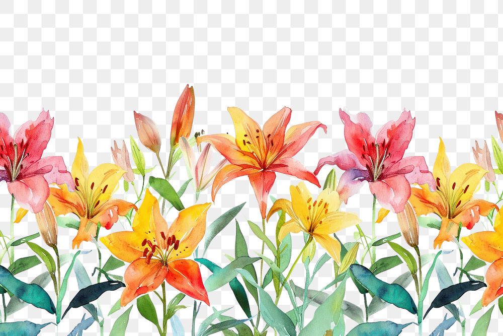 PNG  Lily border backgrounds flower nature.