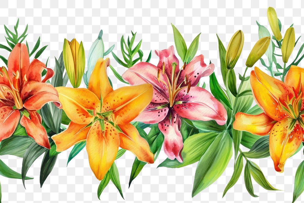 PNG  Lily border flower nature plant.