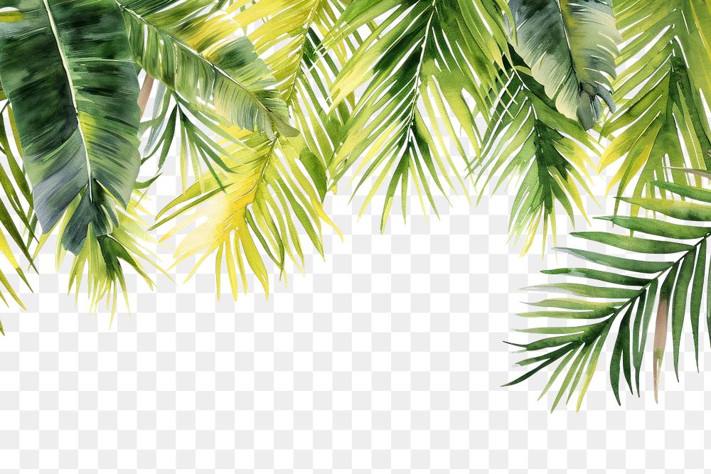 PNG  Palm leaves border nature backgrounds outdoors.