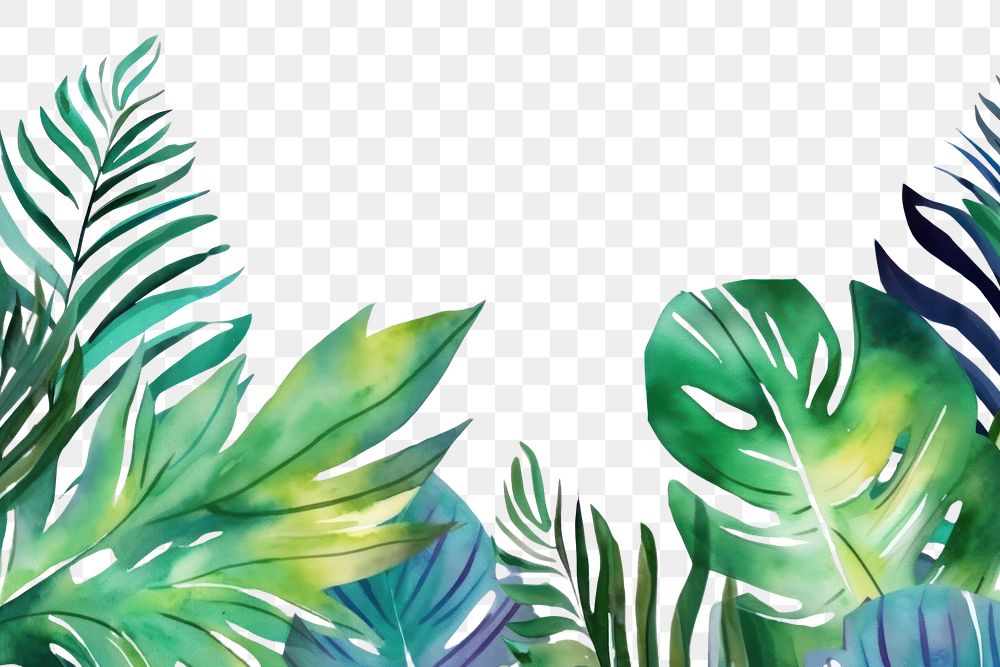 PNG  Tropical leaves nature backgrounds pattern.
