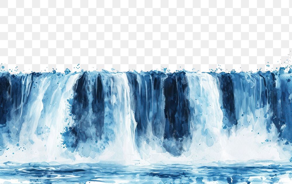 PNG  Waterfall nature outdoors white background.