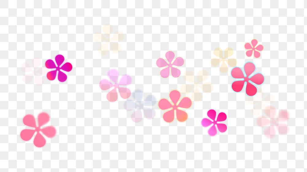 Pink flower png bokeh transparent pattern design