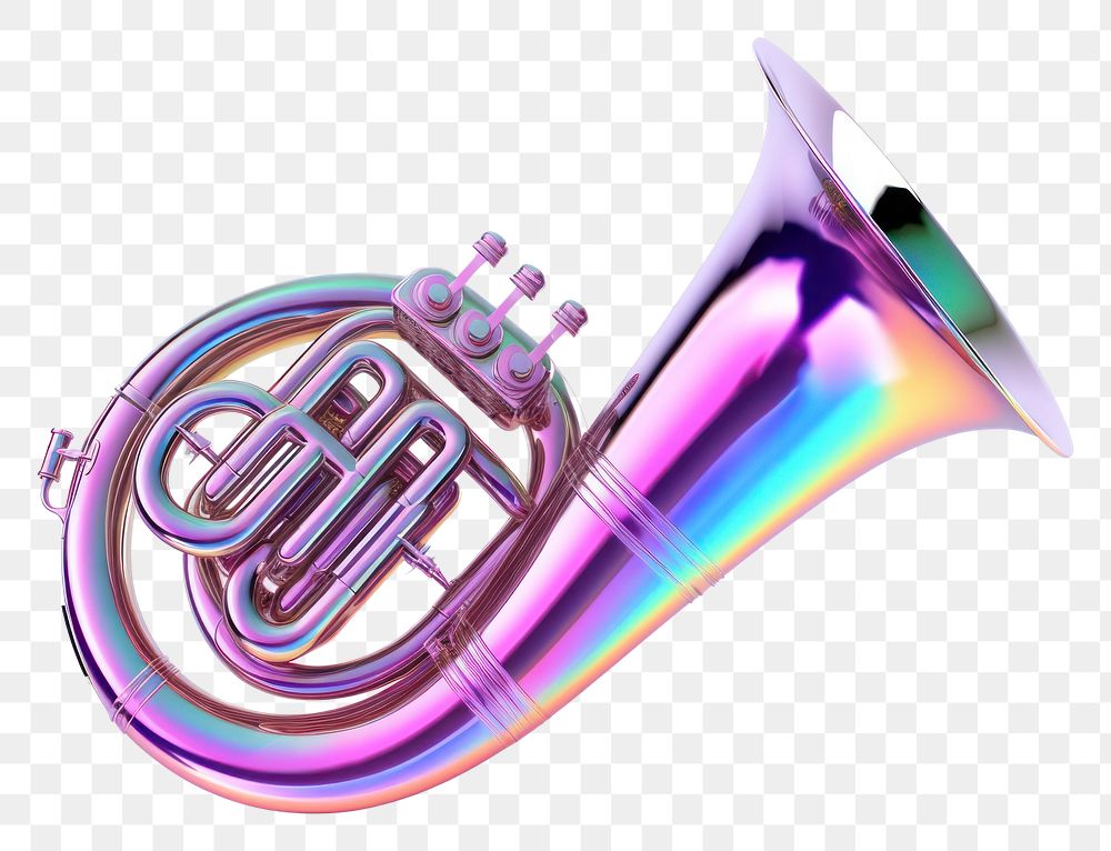 PNG A tuba icon iridescent euphonium horn white background.