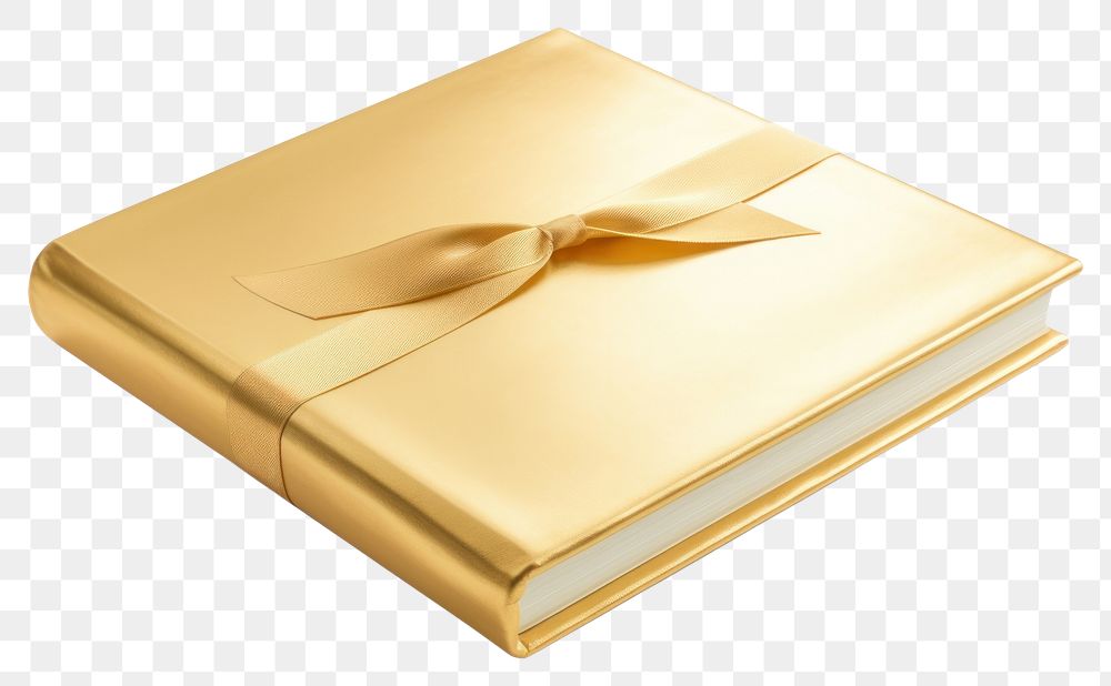 PNG  Gift book gold box.