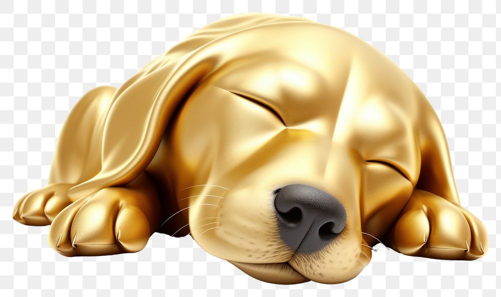 PNG  Gold dog sleeping animal.