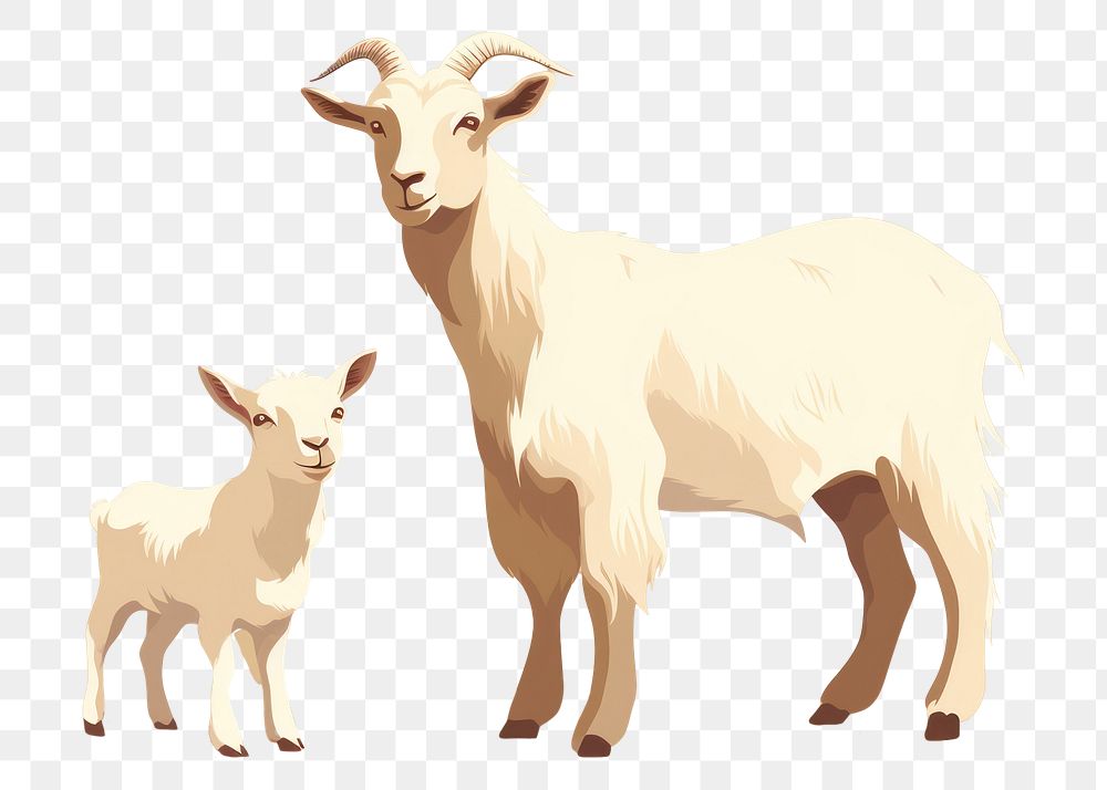 PNG Goat and kid livestock animal mammal.