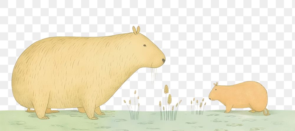 PNG  Capybara animal mammal rodent. AI generated Image by rawpixel.