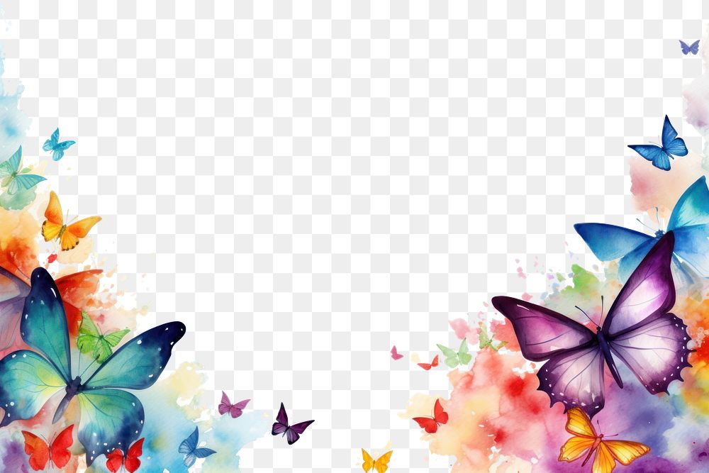 PNG  Painting butterfly border outdoors pattern nature.