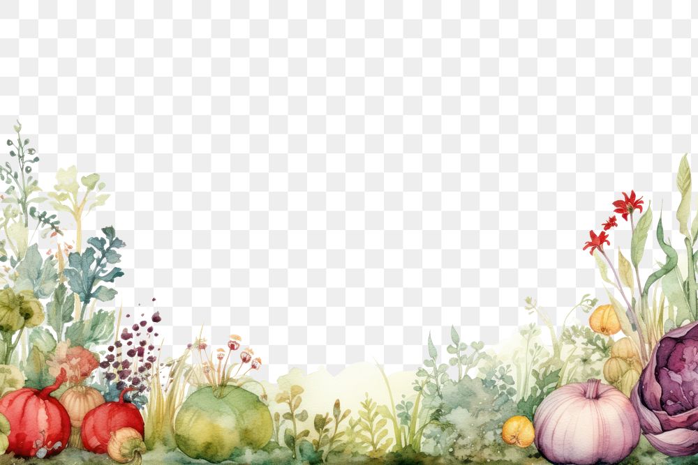 PNG Vegetable garden painting food backgrounds.
