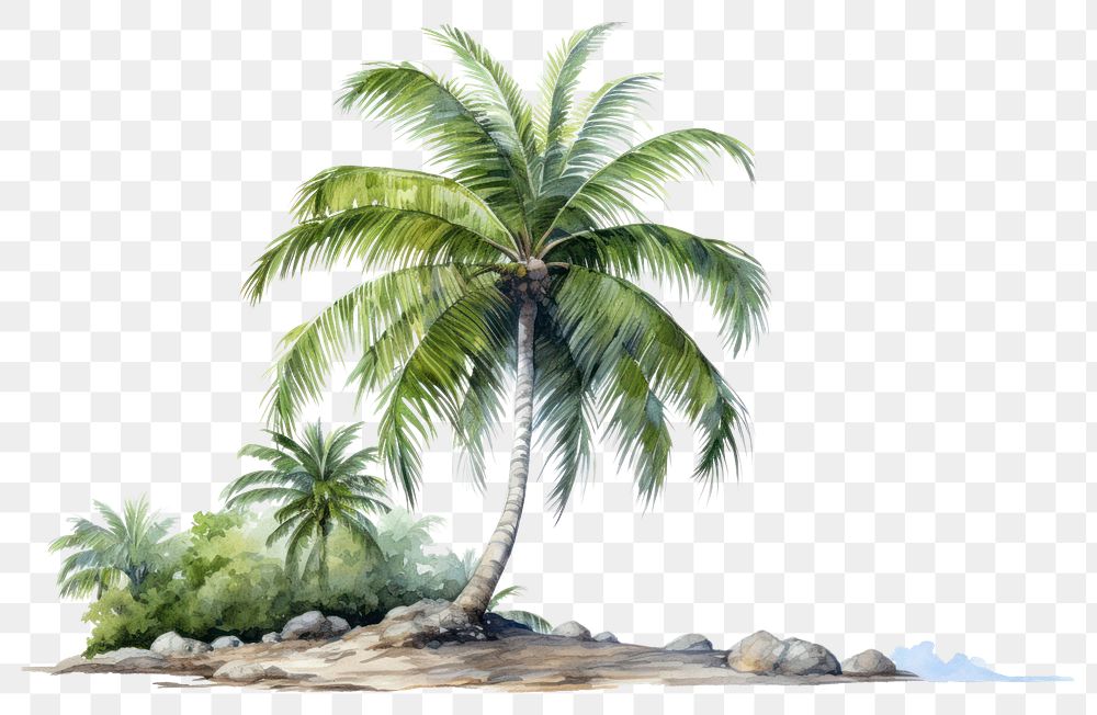 PNG  Painting of coconut tree nature outdoors plant