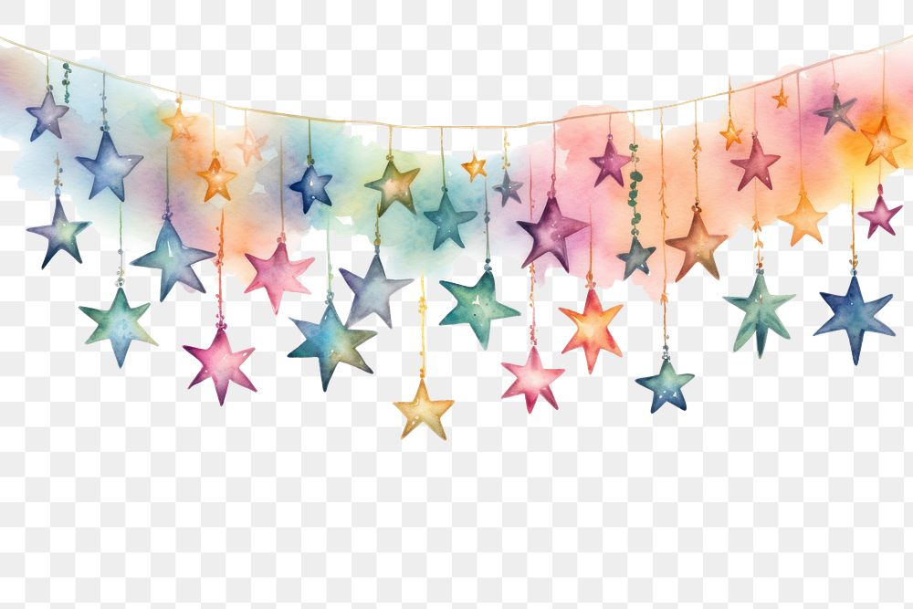 PNG Garland star hanging illuminated backgrounds.