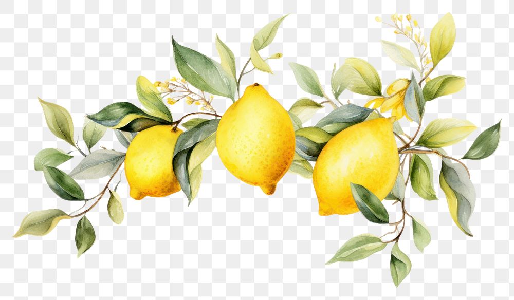 PNG Lemon border fruit plant food.