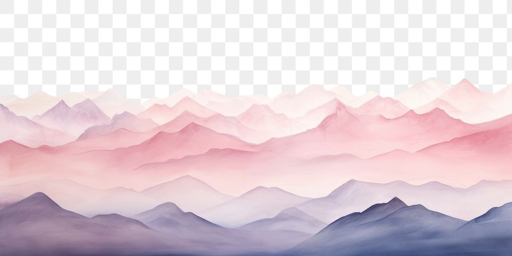 PNG Painting of mountains landscape nature sky.