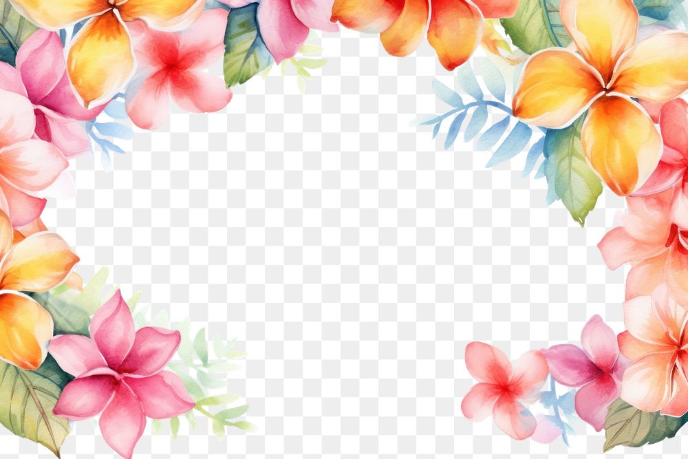 PNG Plumeria border backgrounds painting pattern.