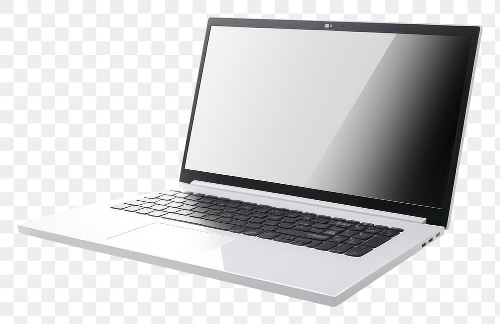 PNG  A laptop computer white white background.