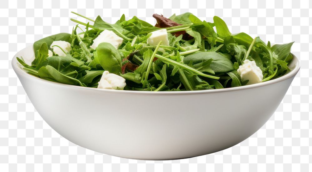 PNG Pottery salad bowl vegetable arugula produce.