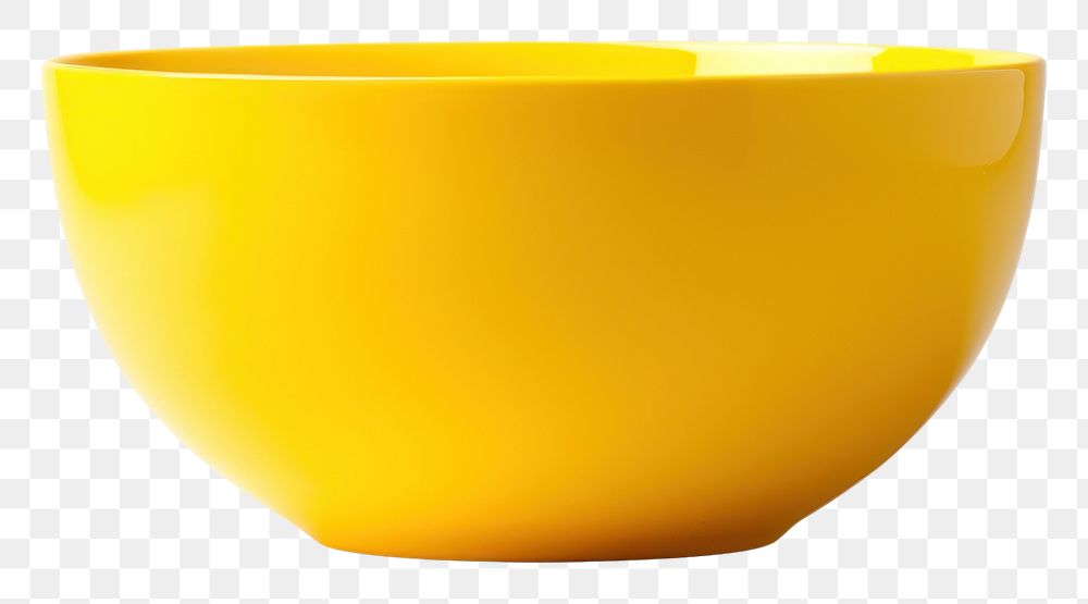 PNG Yellow bowl white background simplicity still life.
