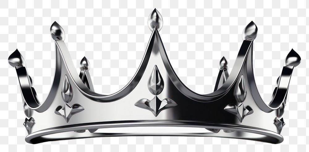 PNG Crown Chrome material crown jewelry white background.