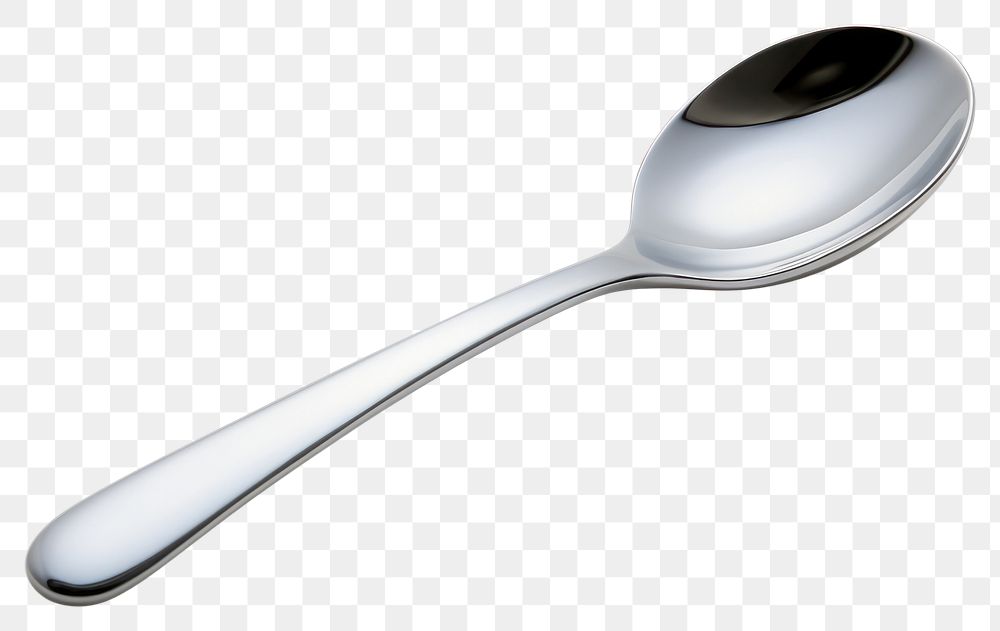 PNG A spoon Chrome material white background silverware simplicity.
