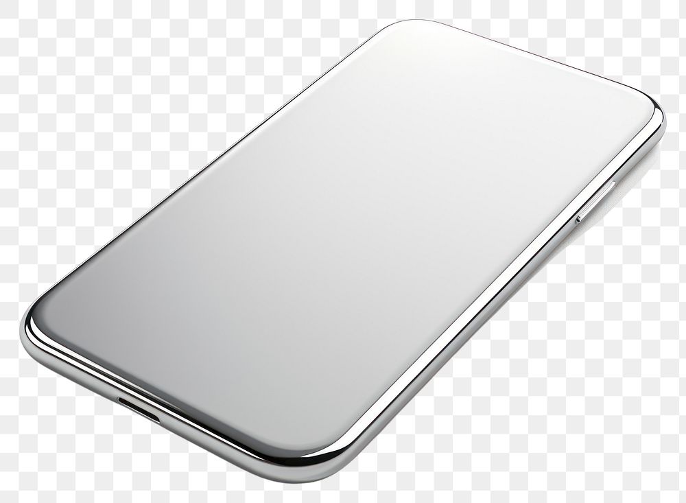 PNG Iphone Chrome material platinum silver white background.