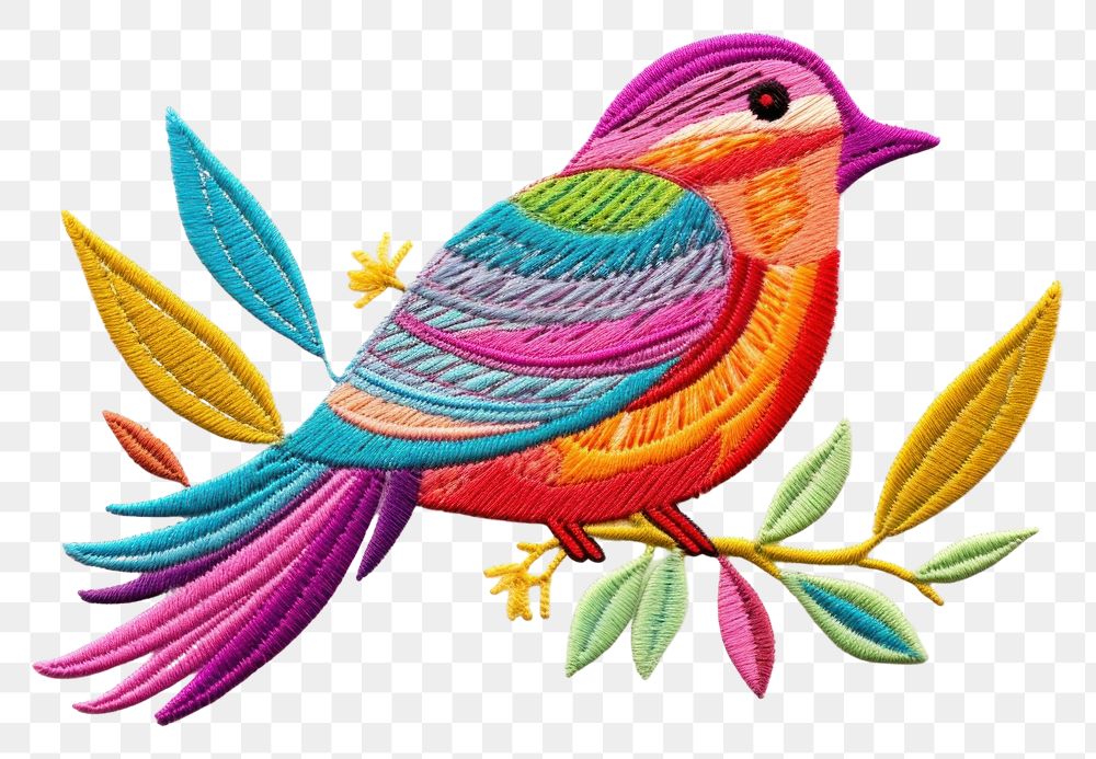 PNG Bird embroidery pattern animal
