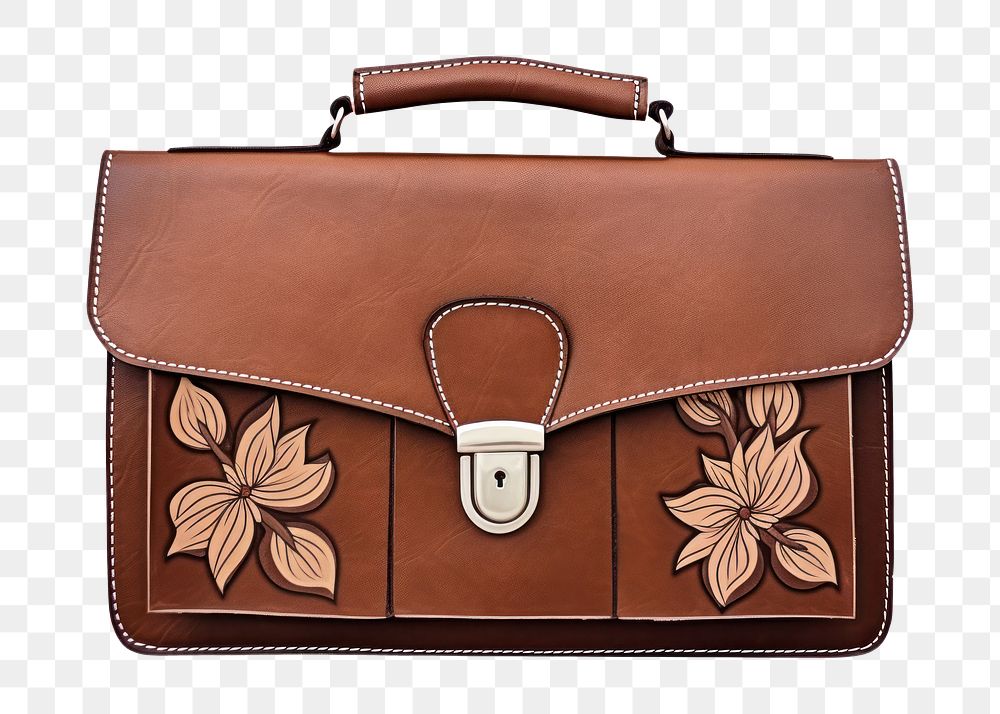 PNG Briefcase handbag brown white background. AI generated Image by rawpixel.