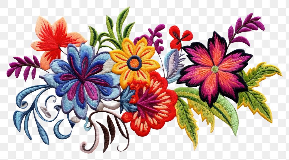 PNG Nature border embroidery pattern craft. AI generated Image by rawpixel.