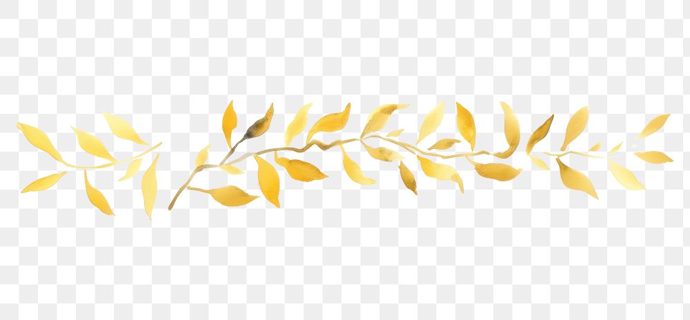 PNG Gold leaf decorate plant white background graphics.