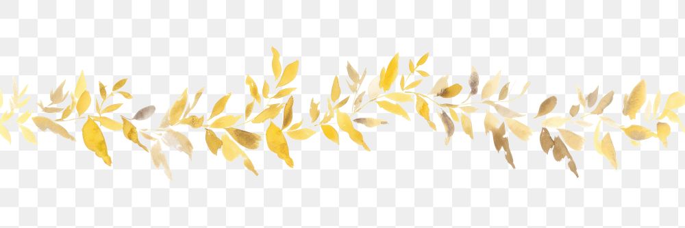 PNG Gold leaf decorate plant white background graphics.