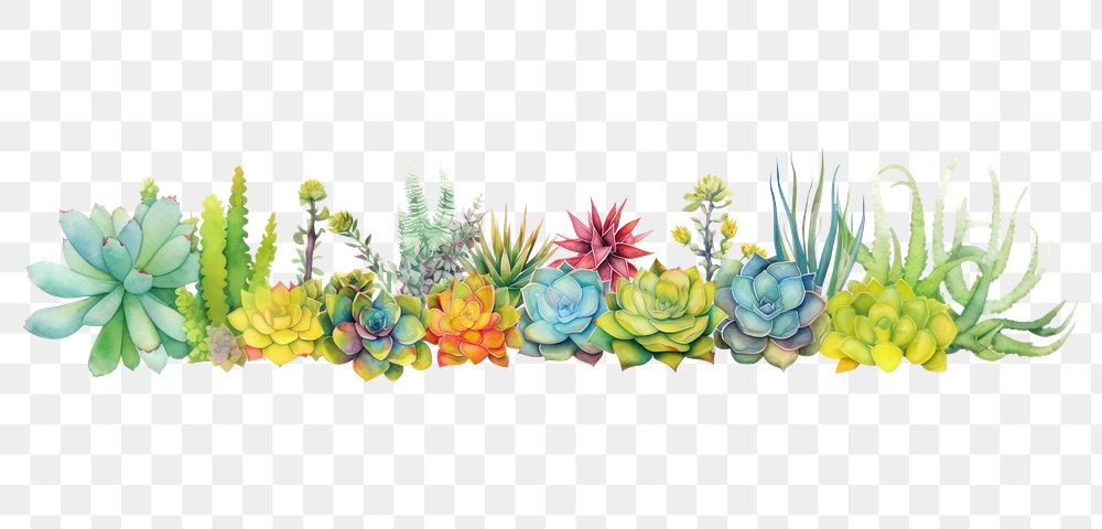 PNG Succulents decorate pineapple plant white background.