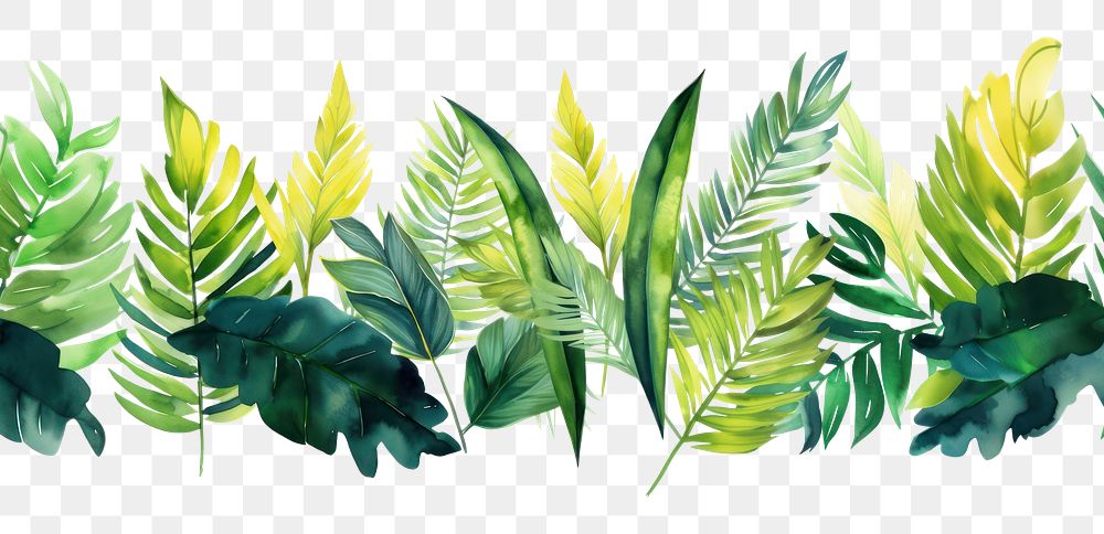 PNG Tropical leaves backgrounds plant green.