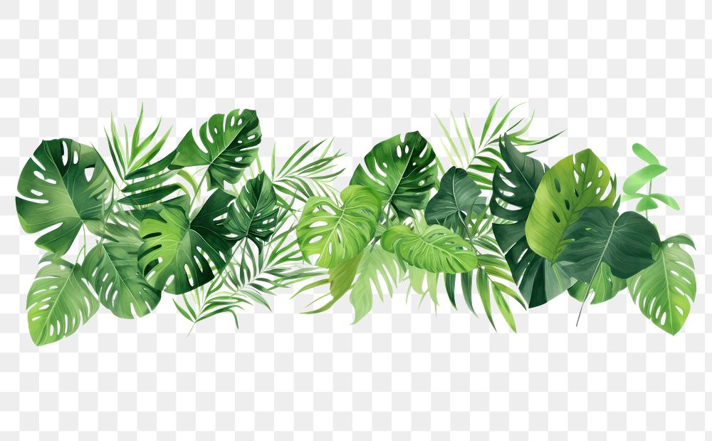 PNG Tropical leaves backgrounds plant green.