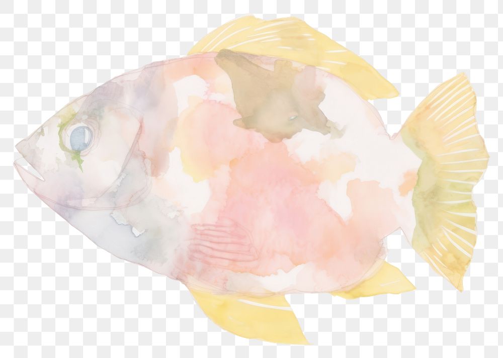 PNG Fish marble distort shape animal white background underwater.