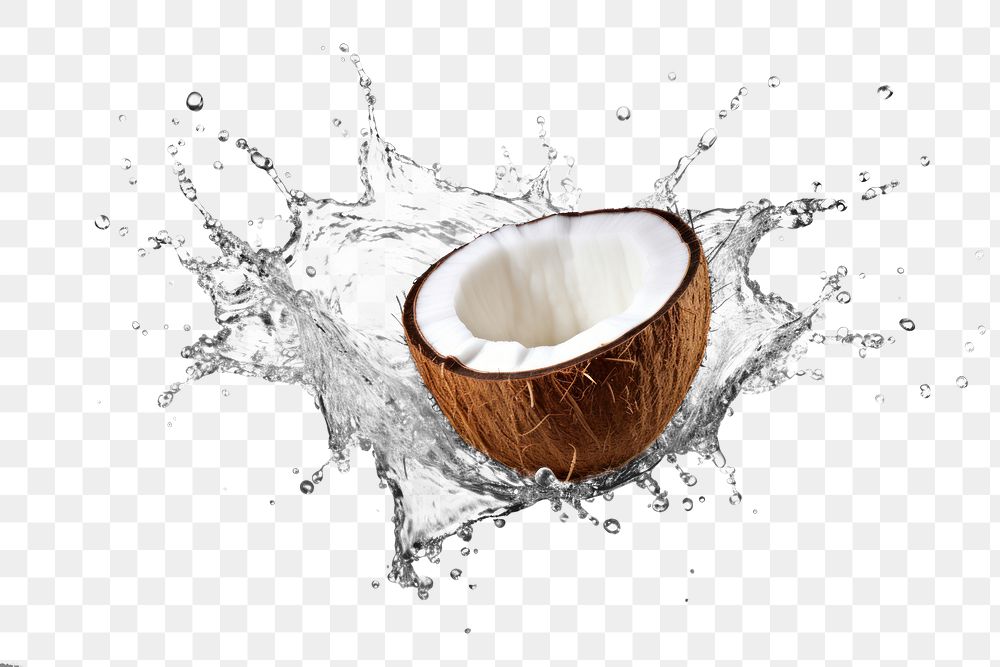 PNG Coconut freshness splashing produce. AI generated Image by rawpixel.
