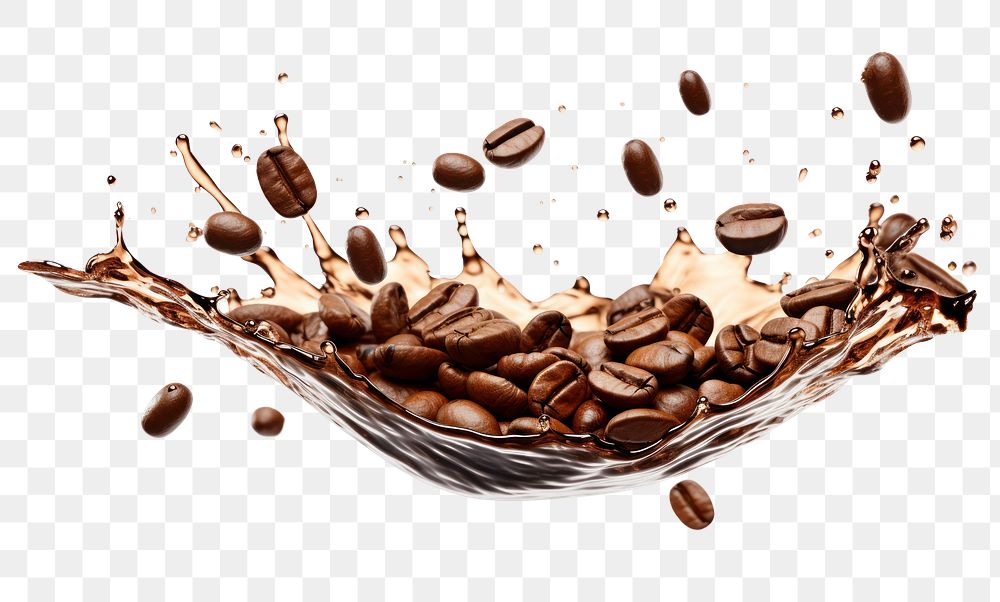 PNG Coffee beans white background refreshment chocolate. AI generated Image by rawpixel.